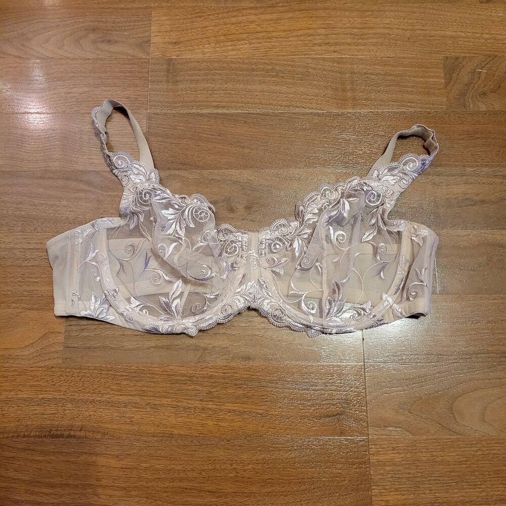 Soma, 32C | Lacy Lingerie Beige Bra Underwear - Picture 2 of 7